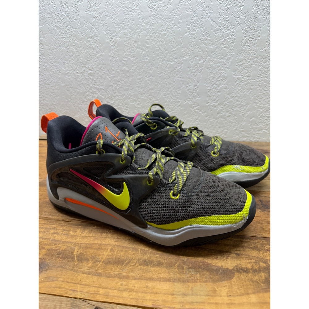 Nike Kevin Durant Basketball Shoes Dark Charcoal Neon Yellow Pink DC1975-001 - Picture 2 of 9